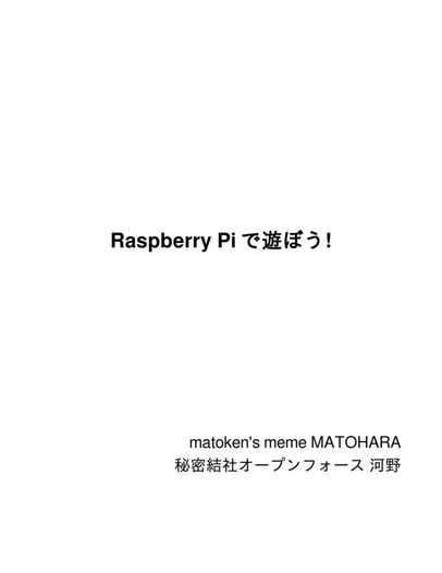 RaspberryPiで遊ぼう!