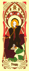 ミュシャ風しおりdoggy(swapfell red papyrus)