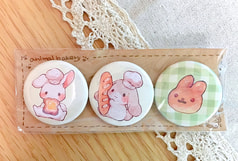 アニマルベーカリー缶バッチ / うさぎ