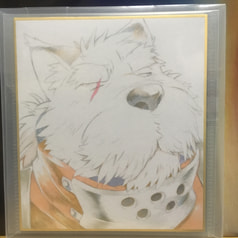 色紙(騎士犬)