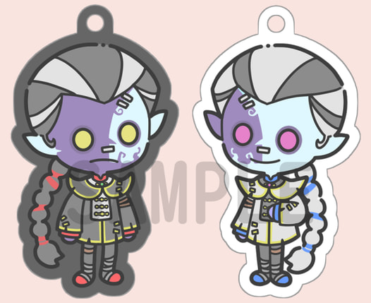 ちび白黒無常のしろくろアクキー 初期衣装