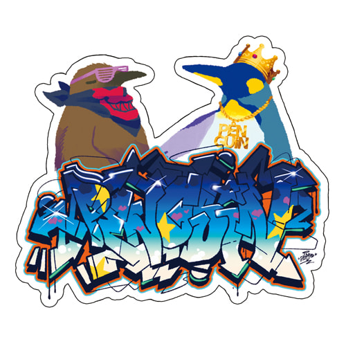 HIPHOPx飛ばない鳥ステッカー　ペンギン