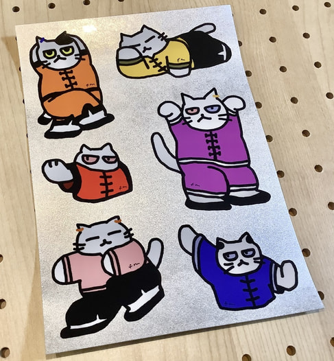 カンフー猫のステッカー