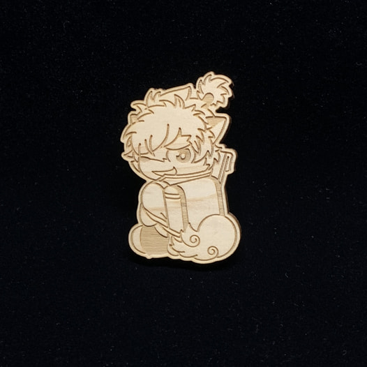 【木製バッチ】振り向きマサシ