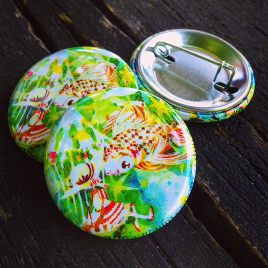 金魚缶バッジ