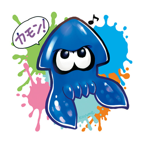 カモンイカ☆ウッドキーホルダー