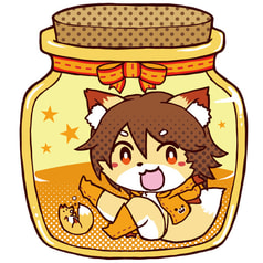 ウッドキーホルダー（きつねさん）