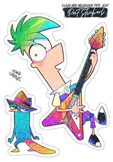 ファーブ Ferb ホログラムクリアステッカー