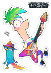 ファーブ Ferb ホログラムクリアステッカー