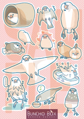 文鳥シール　赤