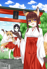 巫女狐姉さんタペストリー