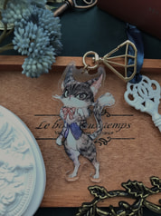 アクリルキーホルダー（リボンの猫）