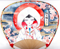 団扇絵 狐の嫁入り