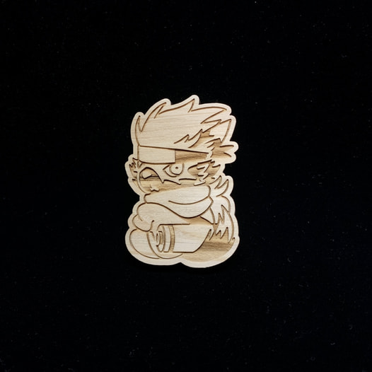 【木製バッチ】振り向きタダトモ