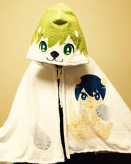 まこラッコのフードつきブランケット