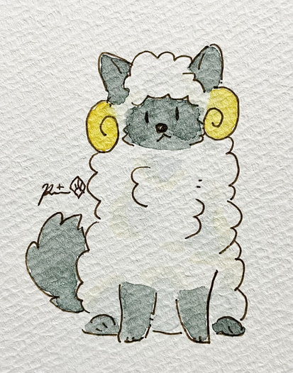 ミニ原画ひつじ