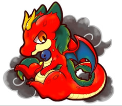 ドラゴンアクリルキーホルダー（紅）