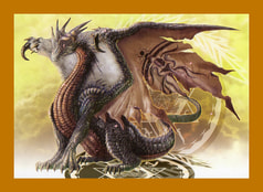 ブラックドラゴン＆ホワイトドラゴン枠入りポスター