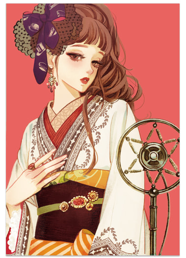 六花弁三片紅イラストカード集2016