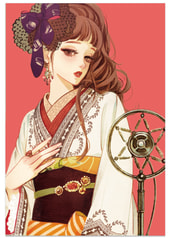 六花弁三片紅イラストカード集2016