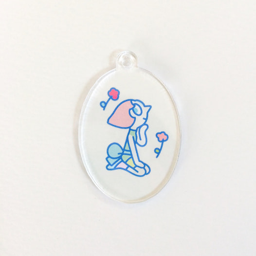 アクリルキーホルダー　パール