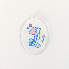 アクリルキーホルダー　パール