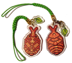 Kabutomushi Pupae Double Sided Acrylic Charm - Leaf
