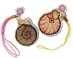 Nautilus/Ammonite Double Sided Acrylic Charm - Pink Shell