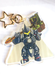 【OVER WATCH】 ラインハルト 金武器 箔押しアクリルキーホルダー 