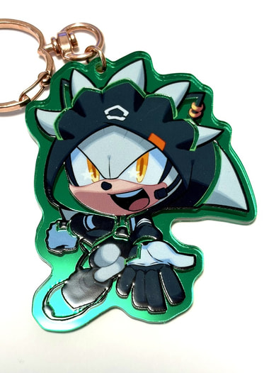 シルバー　ミラーアクリルキーホルダー