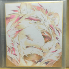 色紙(桃獅子)