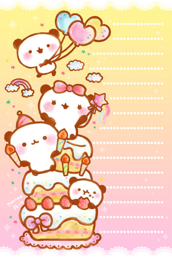 ゆるぱんだメモ帳 ふんわりメルヘンver